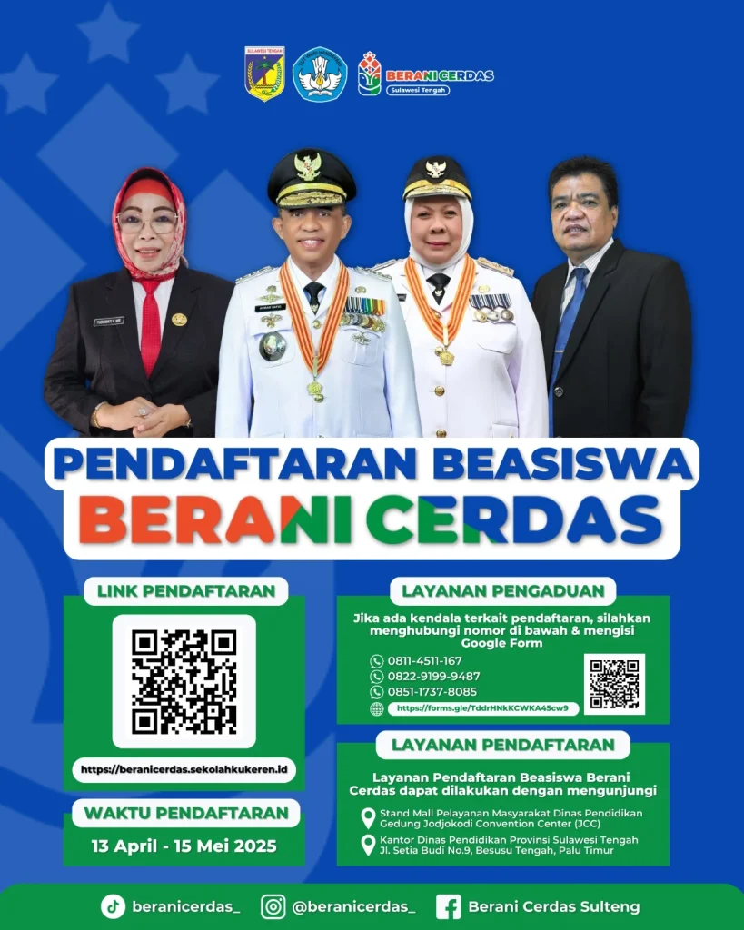 Berani Cerdas: Inisiatif Pemerintah Sulawesi Tengah Memadukan Beasiswa, Vokasi, dan Pengembangan Kecerdasan Anak