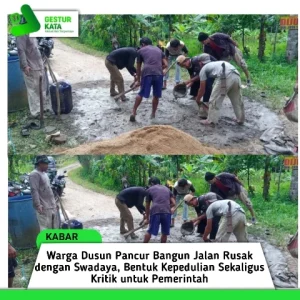 Ratusan Warga Sumberejo Bangun Jalan Rusak Sendiri, Tuntut Pemerintah Segera Perbaiki