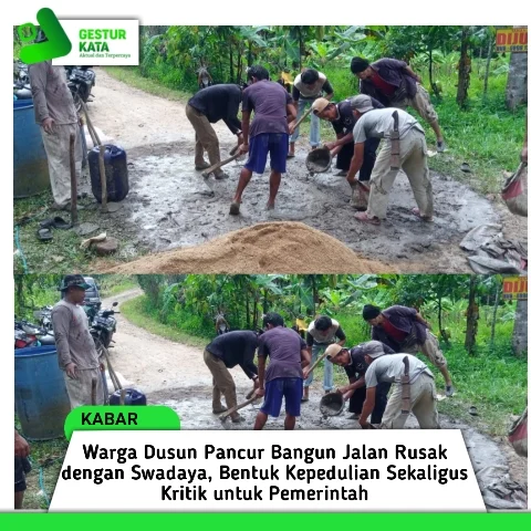 Ratusan Warga Sumberejo Bangun Jalan Rusak Sendiri, Tuntut Pemerintah Segera Perbaiki