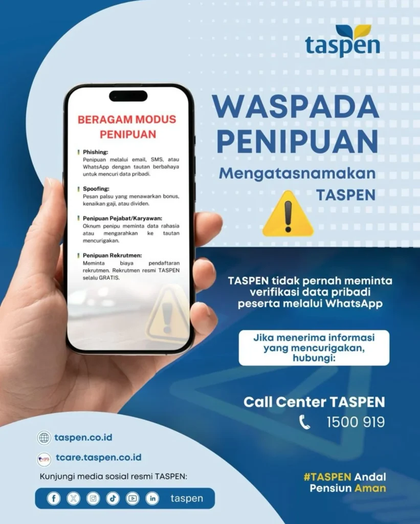 Waspada! Penipuan Berkedok TASPEN Semakin Merajalela, Ini Modus dan Cara Hindarin Pensiunan serta ASN